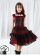 Red And Black Lace Gothic Lolita Sleeveless Dress