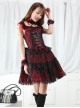 Red And Black Lace Gothic Lolita Sleeveless Dress