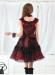 Red And Black Lace Gothic Lolita Sleeveless Dress