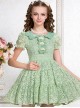 Green Cute Doll Collar Bowknot Sweet Lolita Short Sleeve Dress