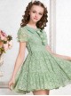 Green Cute Doll Collar Bowknot Sweet Lolita Short Sleeve Dress