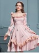 Retro Pink Ruffles Elegant Classic Lolita Long Sleeve Dress