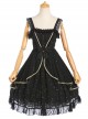 Constellation Black Short Sleeves Stylish Gothic Lolita Sling Dress