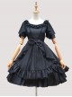 Short Sleeve Ruffles Elegant High Waist Classic Lolita Dress