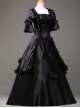 Black Retro Victorian Stereoscopic Flower Decoration Gothic Lolita Prom Dress