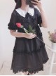 Black Cute Ruffles Sweet Lolita Short Sleeves Dress