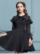 Black Chiffon Slim Stylish Gothic Lolita Long Sleeve Dress