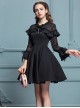 Black Chiffon Slim Stylish Gothic Lolita Long Sleeve Dress