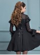 Black Chiffon Slim Stylish Gothic Lolita Long Sleeve Dress