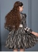 Black Lace Elegant Gothic Lolita Long Sleeves Dress