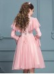 Palace Style Retro Pink Lace Classic Lolita Long Sleeve Dress