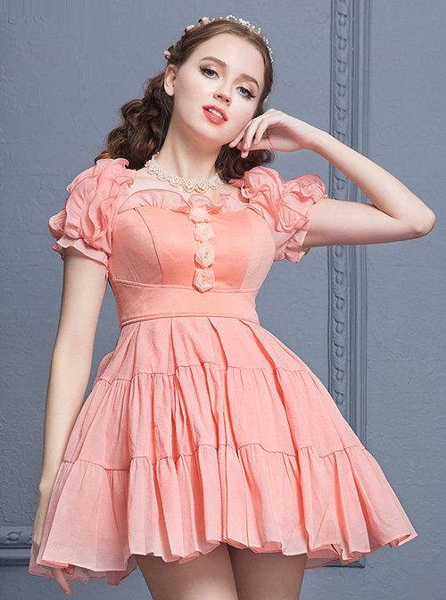 Elegant Retro Ruffles Classic Lolita Short Sleeves Dress