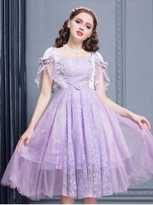 Purple Short Sleeves Lace Dream Classic Lolita Dress