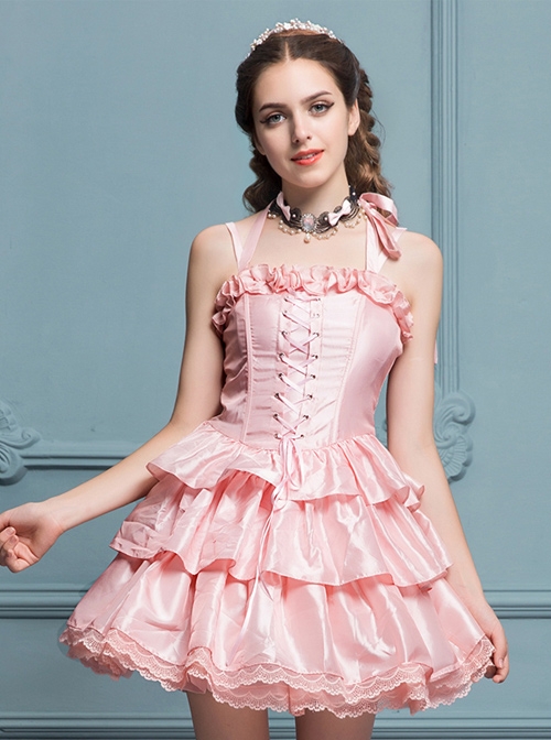 Palace Style Slim Sweet Classic Lolita Sling Dress