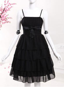 Chiffon Bowknot Elegant Classic Lolita Sling Dress