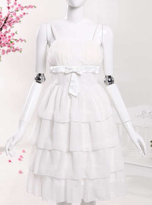 Chiffon Bowknot Elegant Classic Lolita Sling Dress