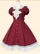 Retro Navy Collar Bowknot School Lolita Short Sleeve Dress