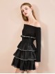 Black Off-shoulder Gothic Lolita Long Sleeve Dress