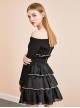 Black Off-shoulder Gothic Lolita Long Sleeve Dress