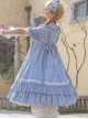 Pure Color Elegant Ruffles High Waist Short Sleeve Lolita Dress