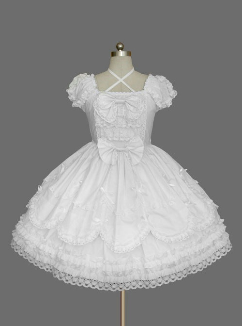 Cute Lace Elegant Sweet Lolita Short Sleeves Dress