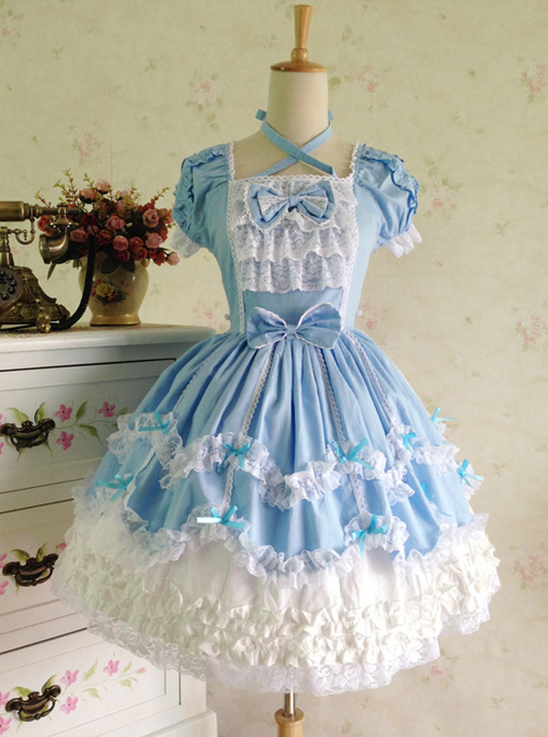 Cute Lace Elegant Sweet Lolita Short Sleeves Dress