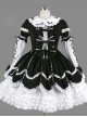 Black Bowknot Ruffles Gothic Lolita Long Sleeves Dress