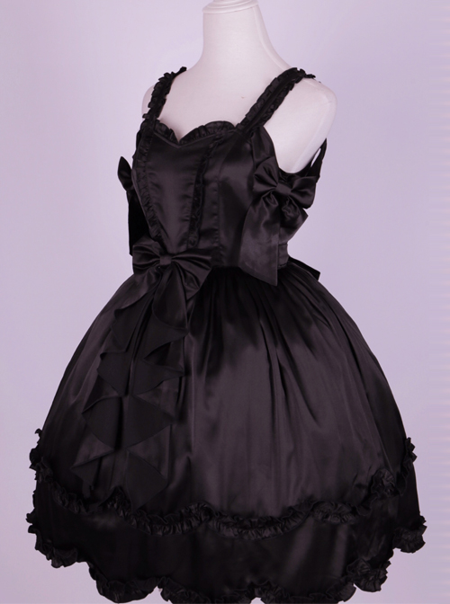 Pure Color Bowknot Cute And Sexy Classic Lolita Sling Dress