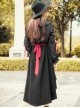 Black Bind Strap Bowknot Gothic Lolita Long Sleeve Dress