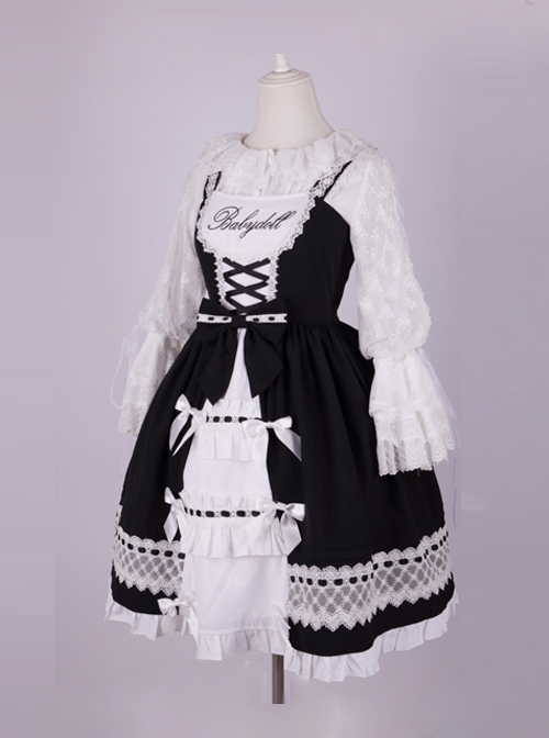 Cute Bowknot Pure Color Classic Lolita Sling Dress