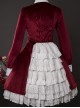 Velour Long Sleeve Pearl Buttons Classic Lolita Dress