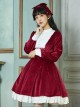 Velour Long Sleeve Pearl Buttons Classic Lolita Dress