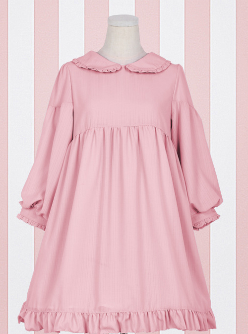 Doll Collar Ruffle Chiffon Sweet Lolita Long Sleeve Dress