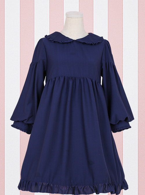 Doll Collar Ruffle Chiffon Sweet Lolita Long Sleeve Dress