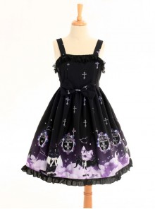 Gradient Cats Printing Sweet Lolita Sling Dress