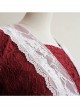 Wine Red Lace Lantern Short Sleeve Classic Lolita Dress