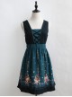 Flower Pattern Bind Straps Classic Lolita Sleeveless Dress