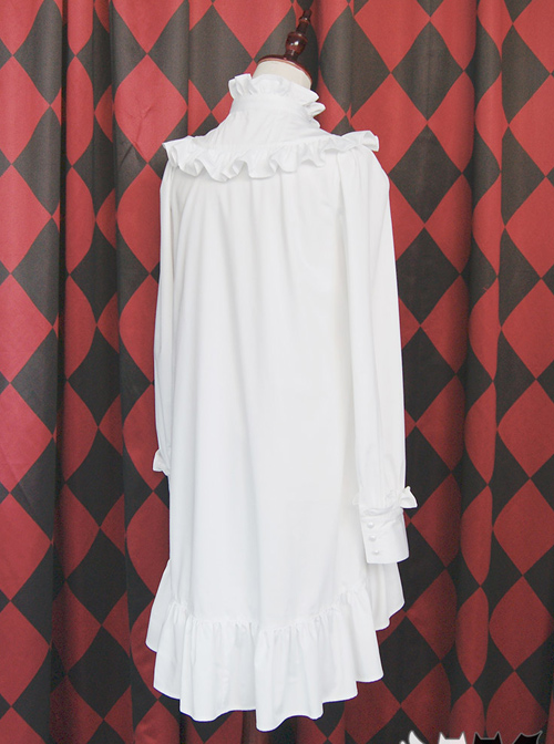 Ruffles Long Sleeves Stand Collar Gothic Lolita Dress