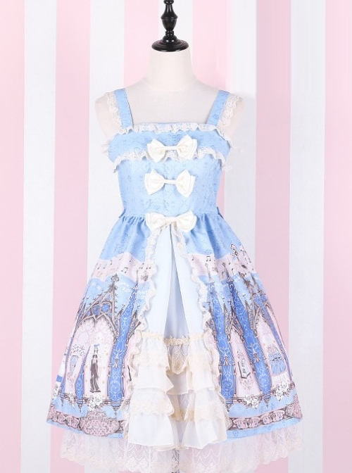 The Traveler's Hymn Series Middle-waisted Bowknot Sweet Lolita Sling Dress