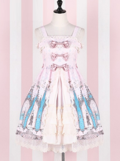 The Traveler's Hymn Series Middle-waisted Bowknot Sweet Lolita Sling Dress