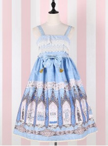 The Traveler's Hymn Series High Waist Bowknot Classic Lolita Sling Dress