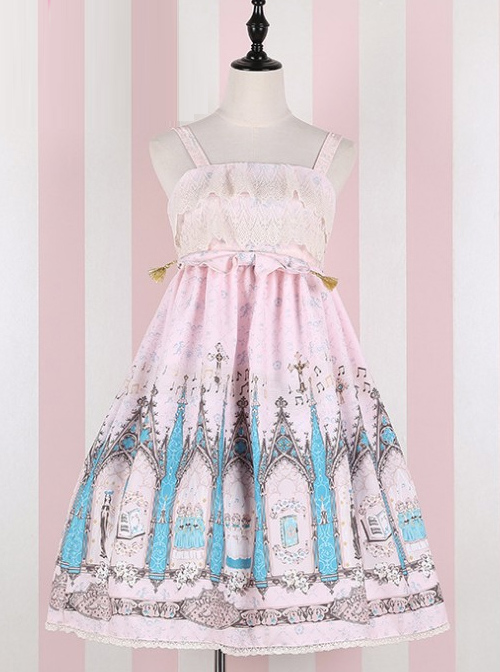 The Traveler's Hymn Series High Waist Bowknot Classic Lolita Sling Dress