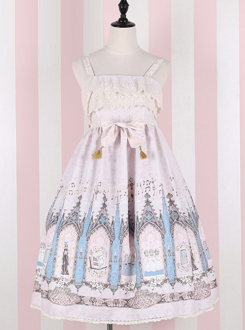 The Traveler's Hymn Series High Waist Bowknot Classic Lolita Sling Dress