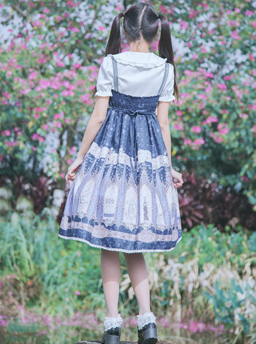 The Traveler's Hymn Series High Waist Bowknot Classic Lolita Sling Dress