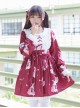 Musical Instrument Rabbit Printing Sweet Lolita Long Sleeve Dress