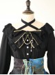 Black Chiffon Ruffles Gothic Lolita Long Sleeve Dress