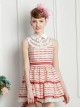 Red Wave Point Sleeveless Lapel Sweet Lolita Dress