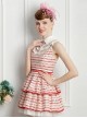 Red Wave Point Sleeveless Lapel Sweet Lolita Dress