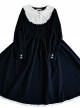 Black Corduroy Long Sleeve Classic Lolita Long Dress
