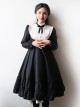 Black Cotton Classic Lolita Long Sleeve Dress